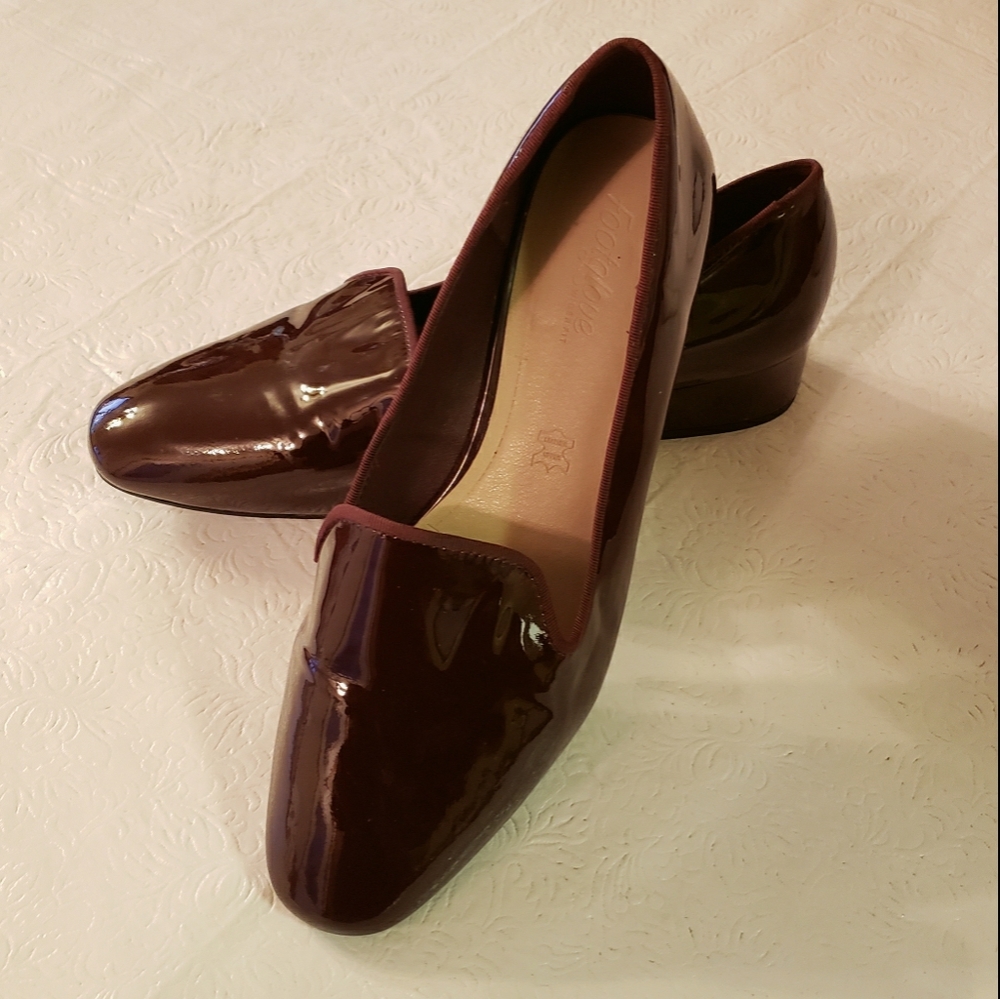 Footglove Wine Patent low heel dress shoes
